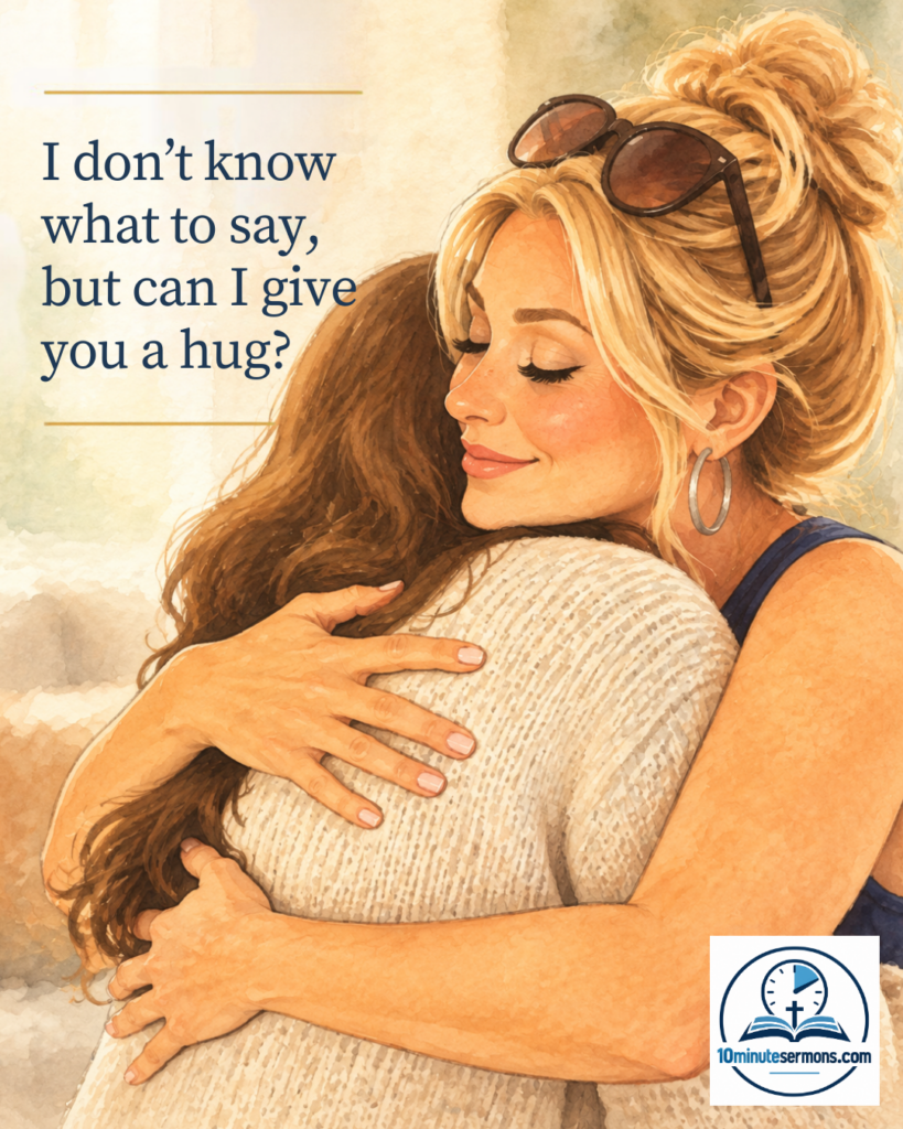 Two women hugging — I don't know what to say, but can I give you a hug?
